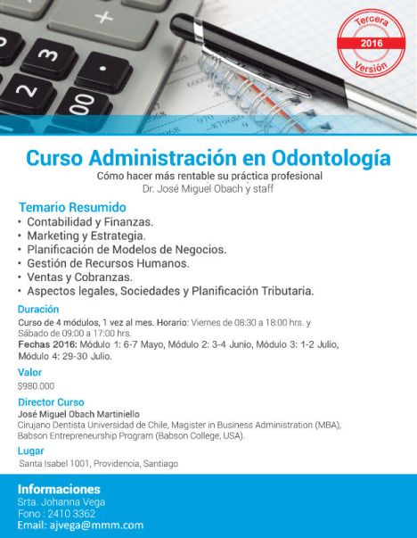 Curso Administración en Odontología  webdental.cl 